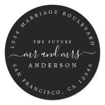 Chic Script Future Mr Mrs Wedding Return Address