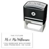 Chic Script Future Mr Mrs Wedding Return Address Zelfinktende Stempel (In situ)