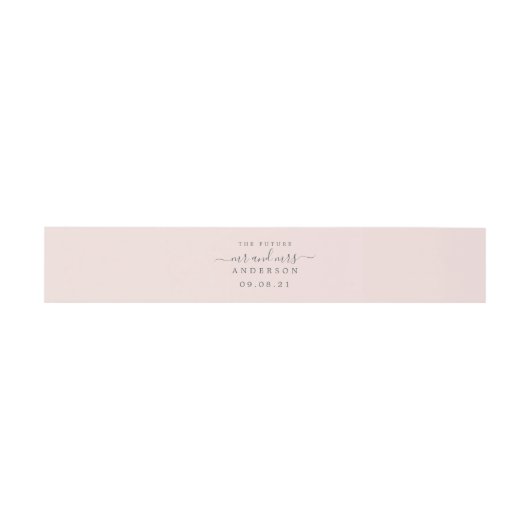 Chic Script Future Mr. Pastel Pink Wedding Uitnodigingen Wikkel (Vlak)