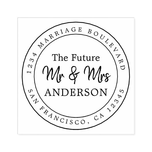 Chic Script Future Mr. Ronde Return Address Rub Rubberstempel (Afrduk)