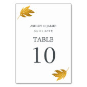 Chic Script Gold Leaf Minimal Wedding Kaart (Achterkant)