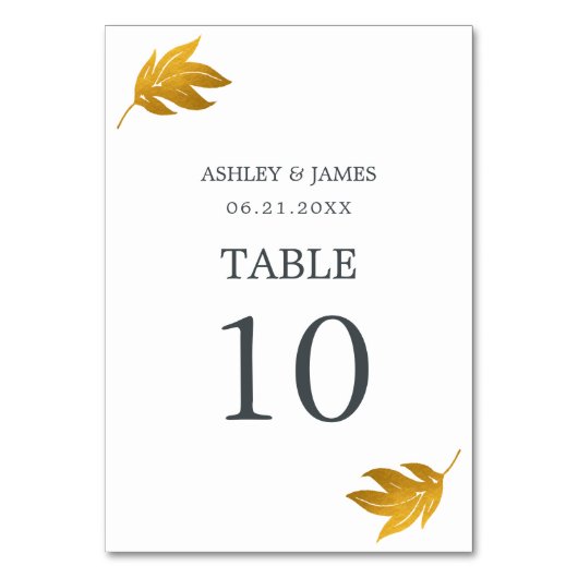 Chic Script Gold Leaf Minimal Wedding Kaart (Achterkant)