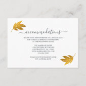 Chic Script Gold Leaf Weddeninformatie Informatiekaartje (Voorkant)