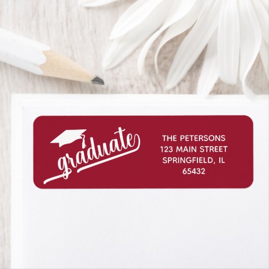 Chic Script Graduation and Cap Crimson Etiket (Insitu)