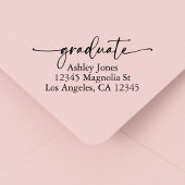 Chic Script Graduation Return Address Zelfinktende Stempel