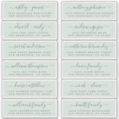Chic Script Green Mariage Étiquette de adresse inv (Devant)