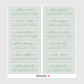 Chic Script Green Mariage Étiquette de adresse inv (Feuille)