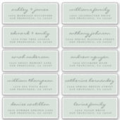 Chic Script Green Mariage Étiquette de adresse inv (Devant)