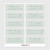 Chic Script Green Mariage Étiquette de adresse inv (Feuille)