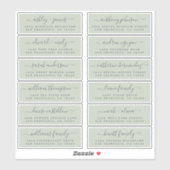 Chic Script Green Mariage Étiquette de adresse inv (Feuille)