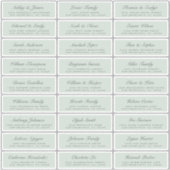 Chic Script Green Mariage Étiquette de adresse inv (Devant)