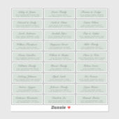 Chic Script Green Mariage Étiquette de adresse inv (Feuille)