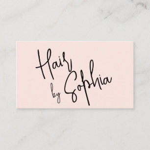 Chic Script Hair Stylist Blush Pink Visitekaartje