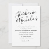 Chic Script Hand Writing Wedding Invite Kaart (Voorkant)