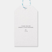 Chic Script Heart Weddenschap Foto Gift Label Cadeaulabel (Achterkant)