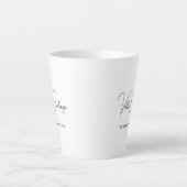 Chic Script Home Residentie Naam Latte Mok (Voorkant)