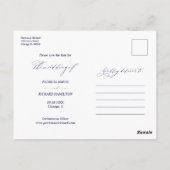 Chic Script Huwelijk Save The Date 2 Foto Collage Briefkaart (Achterkant)