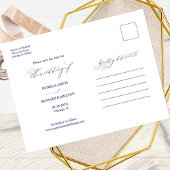Chic Script Huwelijk Save The Date 2 Foto Collage Briefkaart