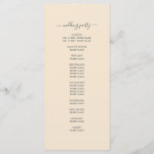 Chic Script Ivory Simple Minimal Wedding Programma (Achterkant)