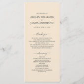 Chic Script Ivory Simple Minimal Wedding Programma (Voorkant)