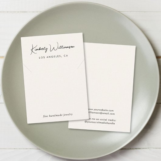 Chic Script Ketting Crème Sieraden Display Kaart Visitekaartje