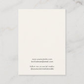 Chic Script Ketting Crème Sieraden Display Kaart Visitekaartje (Achterkant)