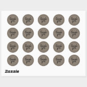 Chic Script Kraft Paper Bedankt cadeaulabel Ronde Sticker (Vel)