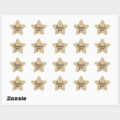 Chic Script Kraft Papier Bedankt Cadeau Ster Label (Vel)