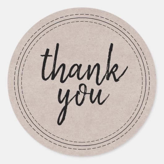 Chic Script Kraftpapier Bedankje Gift Label (Voorkant)