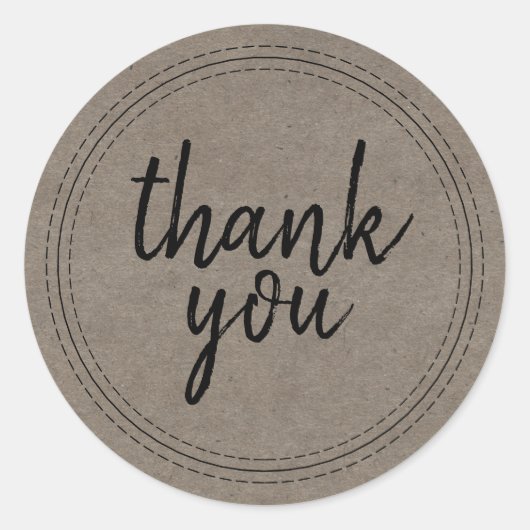 Chic Script Kraftpapier Bedankje Gift Label (Voorkant)