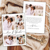 Chic Script Liefde en Bedankt Fotocollage Wedding
