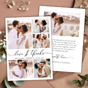 Chic Script Liefde en Bedankt Fotocollage Wedding