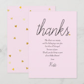 Chic script liefde hart babymens gedicht bedankt (Voorkant / Achterkant)