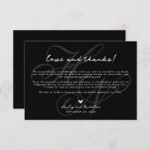 Chic Script Love et Merci avec Mariage de coeur (Devant / Derrière)