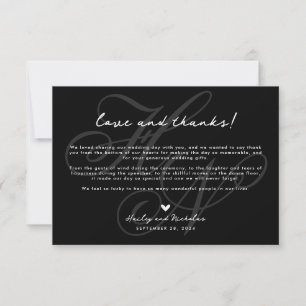 Chic Script Love et Merci avec Mariage de coeur