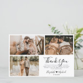 Chic Script Mariage 3 Photo Collage Carte de remer (Debout devant)