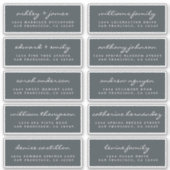 Chic Script Mariage noir Étiquette de adresse invi (Devant)