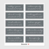 Chic Script Mariage noir Étiquette de adresse invi (Feuille)