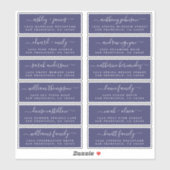 Chic Script Marine Mariage bleu Étiquettes de adre (Feuille)