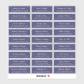 Chic Script Marine Mariage bleu Étiquettes de adre (Feuille)