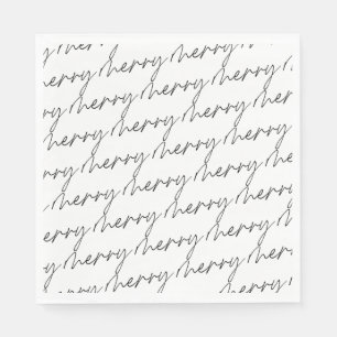 Chic Script Merry Kersttypografie Patroon Servet