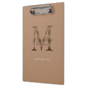 Chic Script Metallic Taupe Gouden Monogram Klembord (Links)