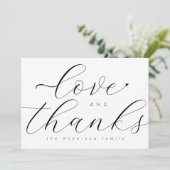 Chic Script Minimal Amour Merci Photo Baby Shower (Debout devant)
