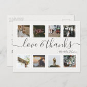 Chic Script Modern Photo Collage Wedding Hartelijk Briefkaart (Voorkant / Achterkant)