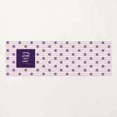 Chic Script Monogram Bloemen Blush Violet Gestreep Yogamat (Voorkant (horizontaal))