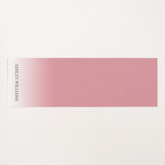 Chic Script Monogram Dusty Roos Pink Ombre Yogamat (Achterkant (horizontaal))