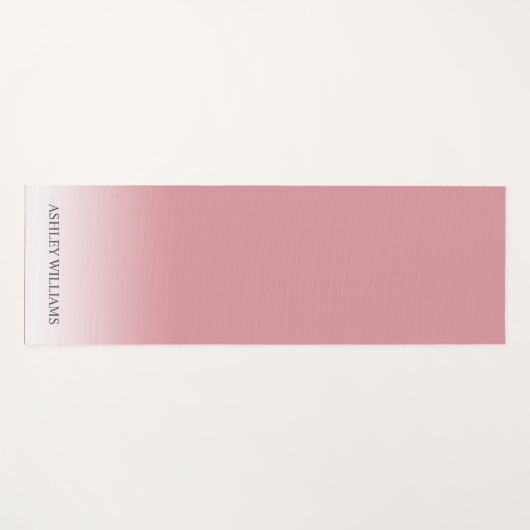 Chic Script Monogram Dusty Roos Pink Ombre Yogamat (Voorkant (horizontaal))