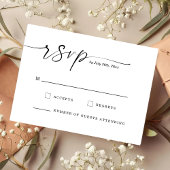 Chic Script Monogram Huwelijksreactiekaart Save The Date