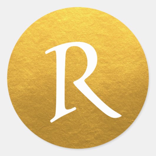 Chic Script Monogram Initiaal Gold Label (Voorkant)