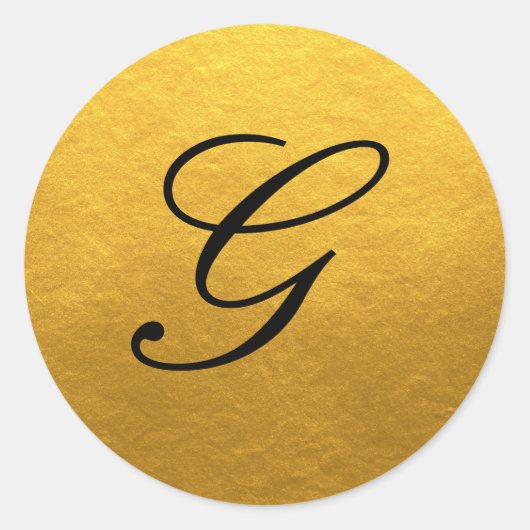 Chic Script Monogram Initial Gouden Label (Voorkant)